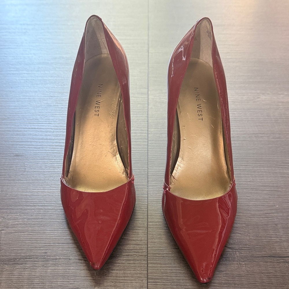 Nine West Glossy Red Heels